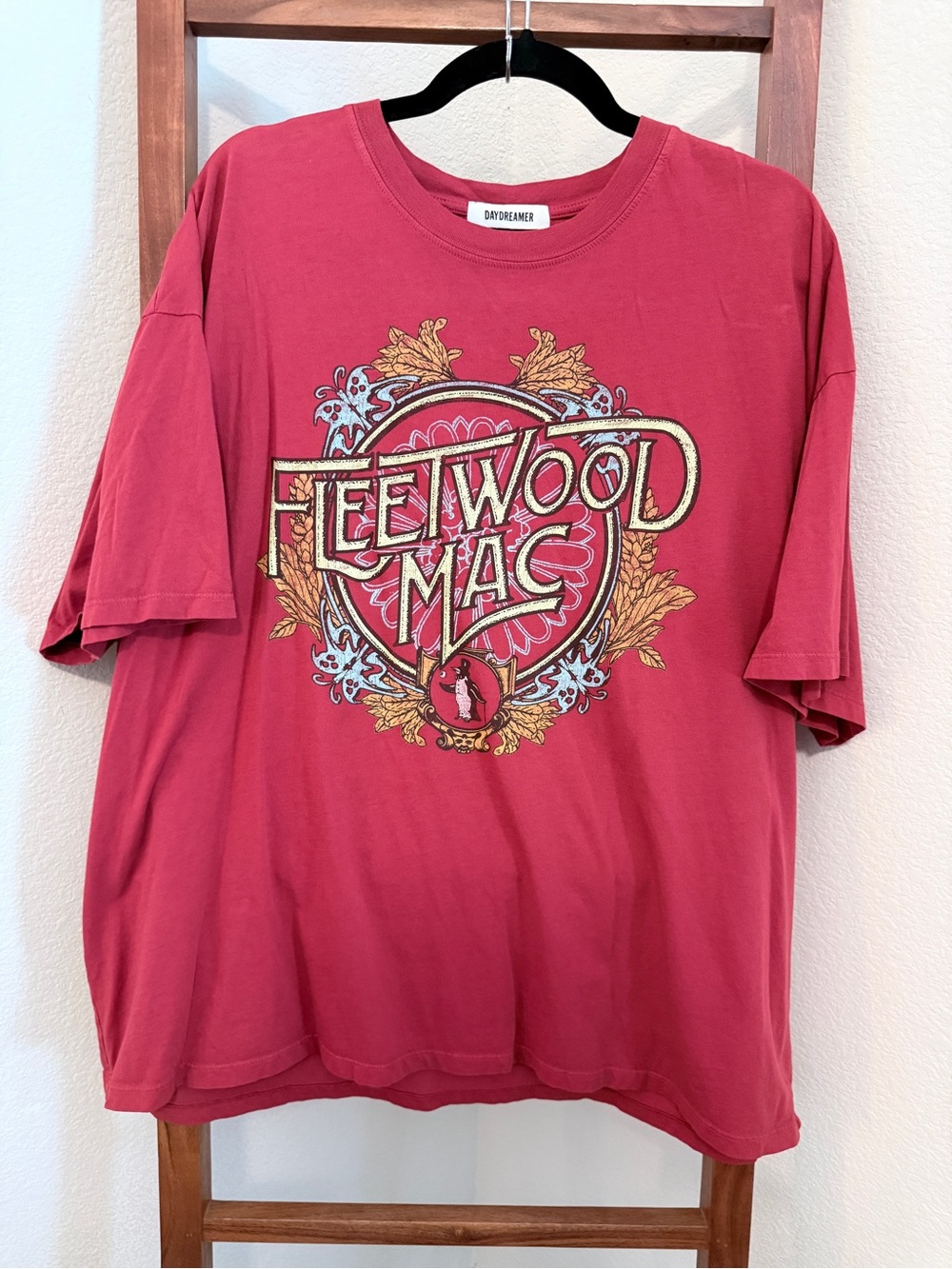 Daydreamer Free People Red Fleetwood Mac Band Tee Cotton Short Sleeve One Size
